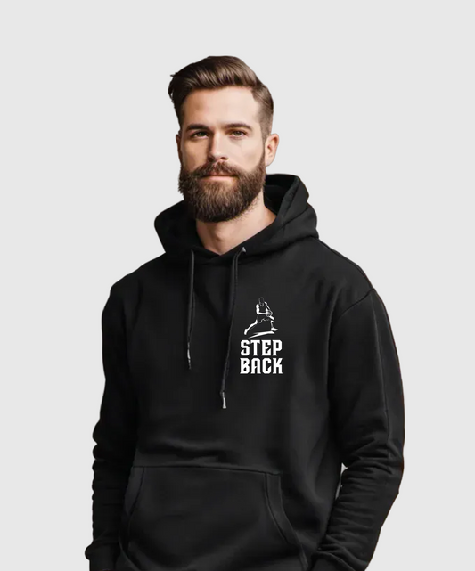 Step-Back Hoodie (Black, Pocket Logo)