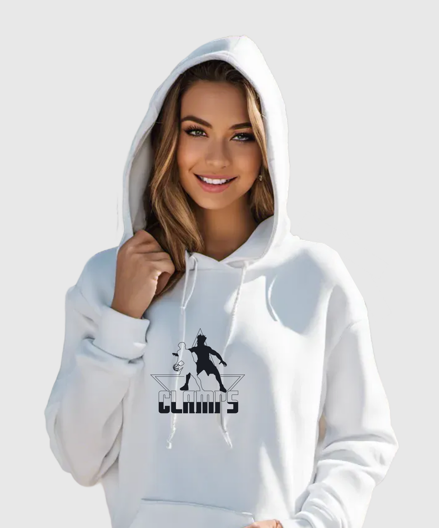 Clamps One Hoodie (White, Unisex)