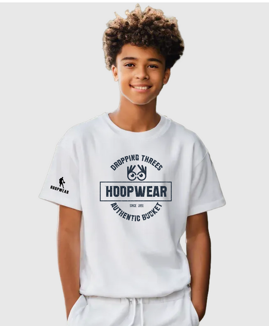 Dropping Threes Authentic Bucket T-Shirt (White)