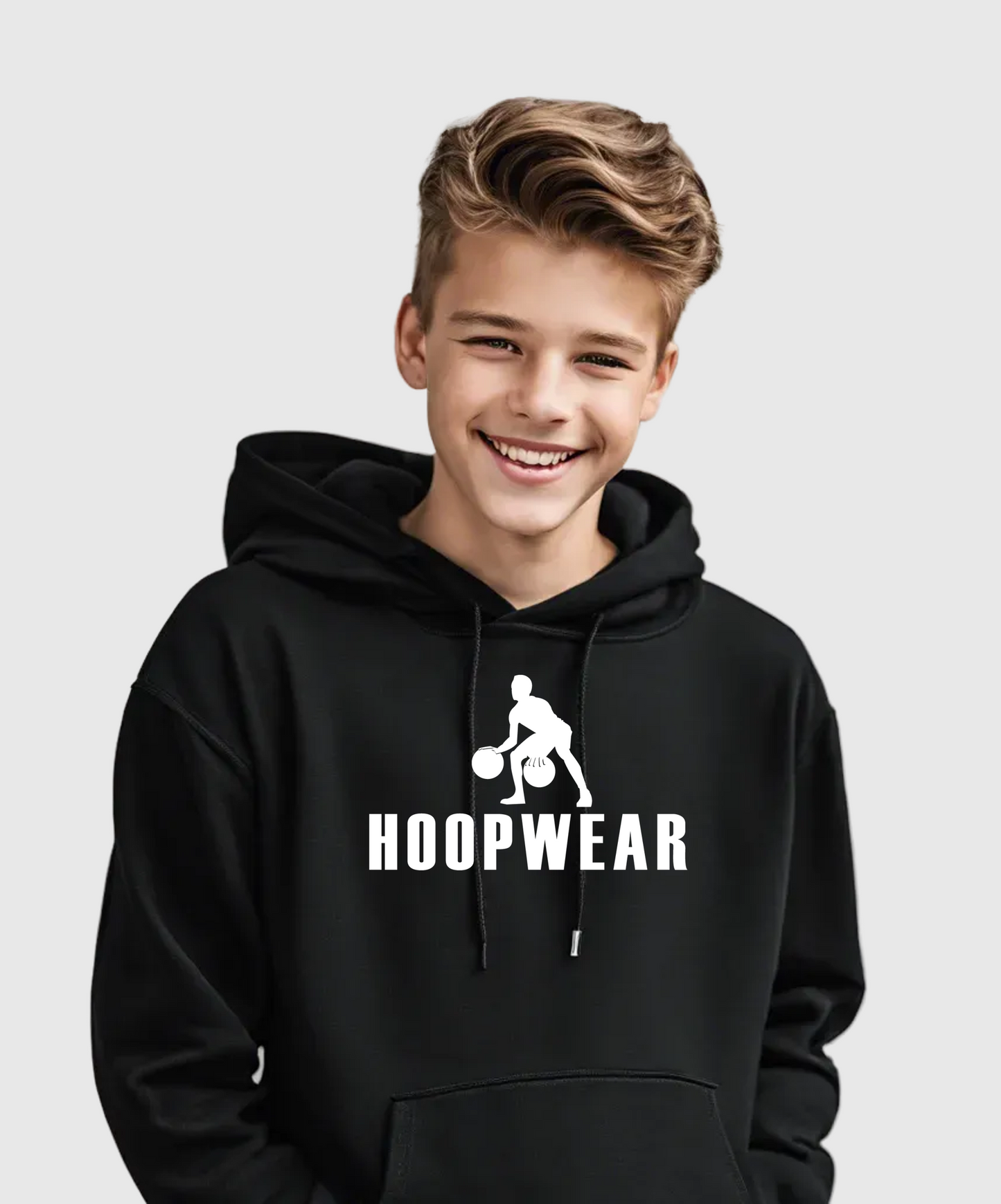 Hoopwear Logo Double-Ball Hoodie (Black)