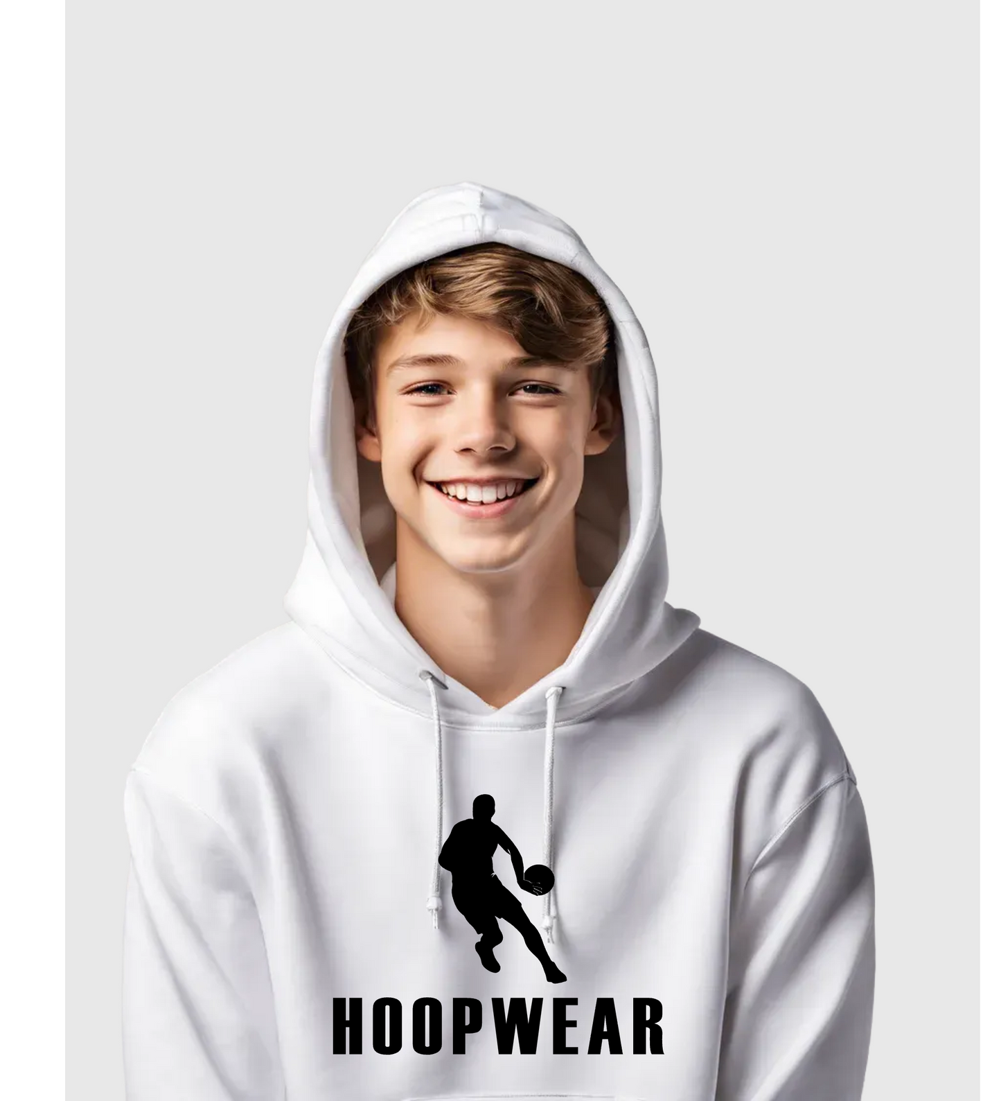 Hoopwear Logo No-Look Hoodie (White)