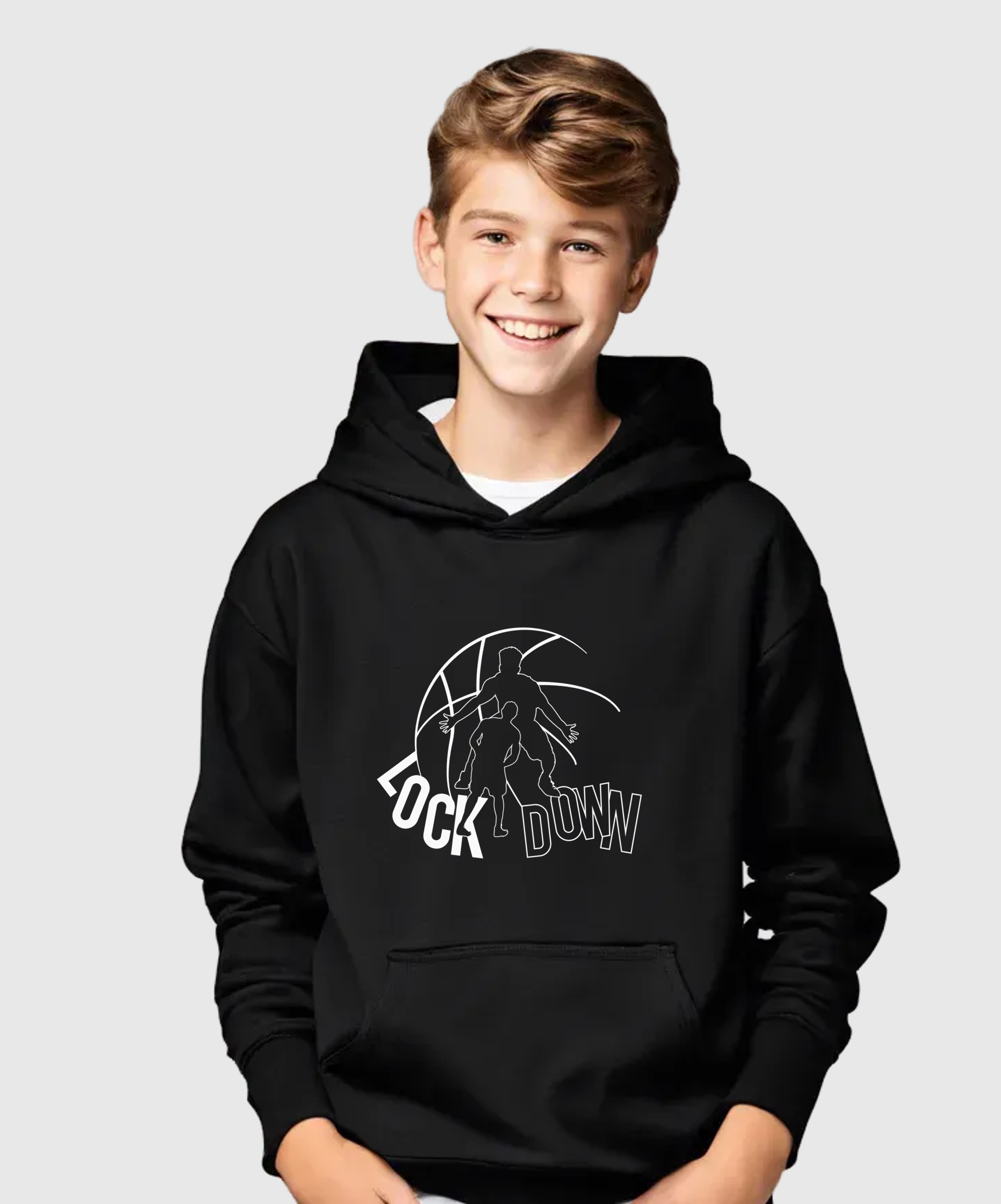 Lock Down Hoodie (Black, Unisex) – Hoopwear