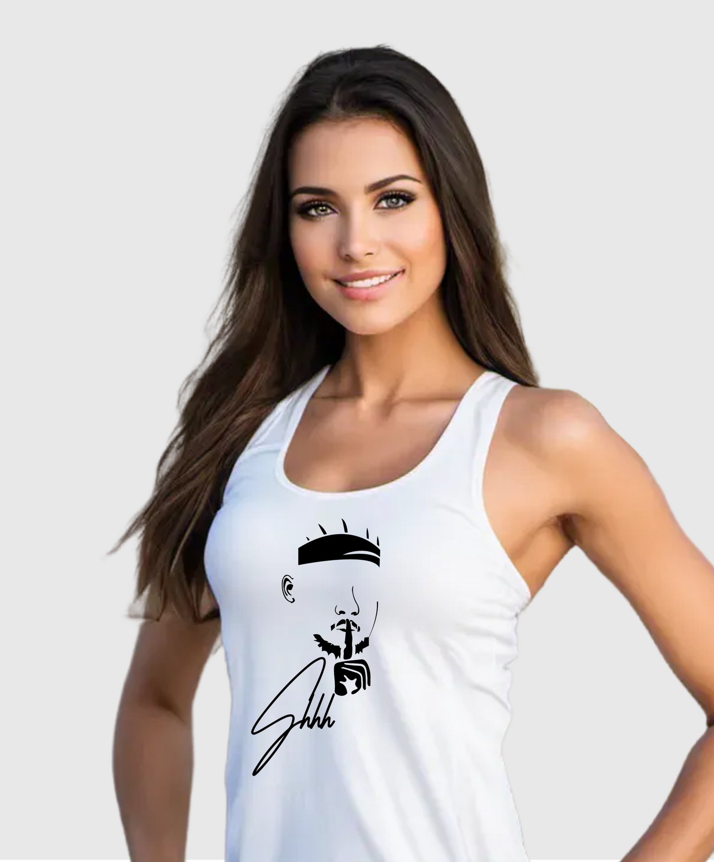 Shhh Women's Tank (White)