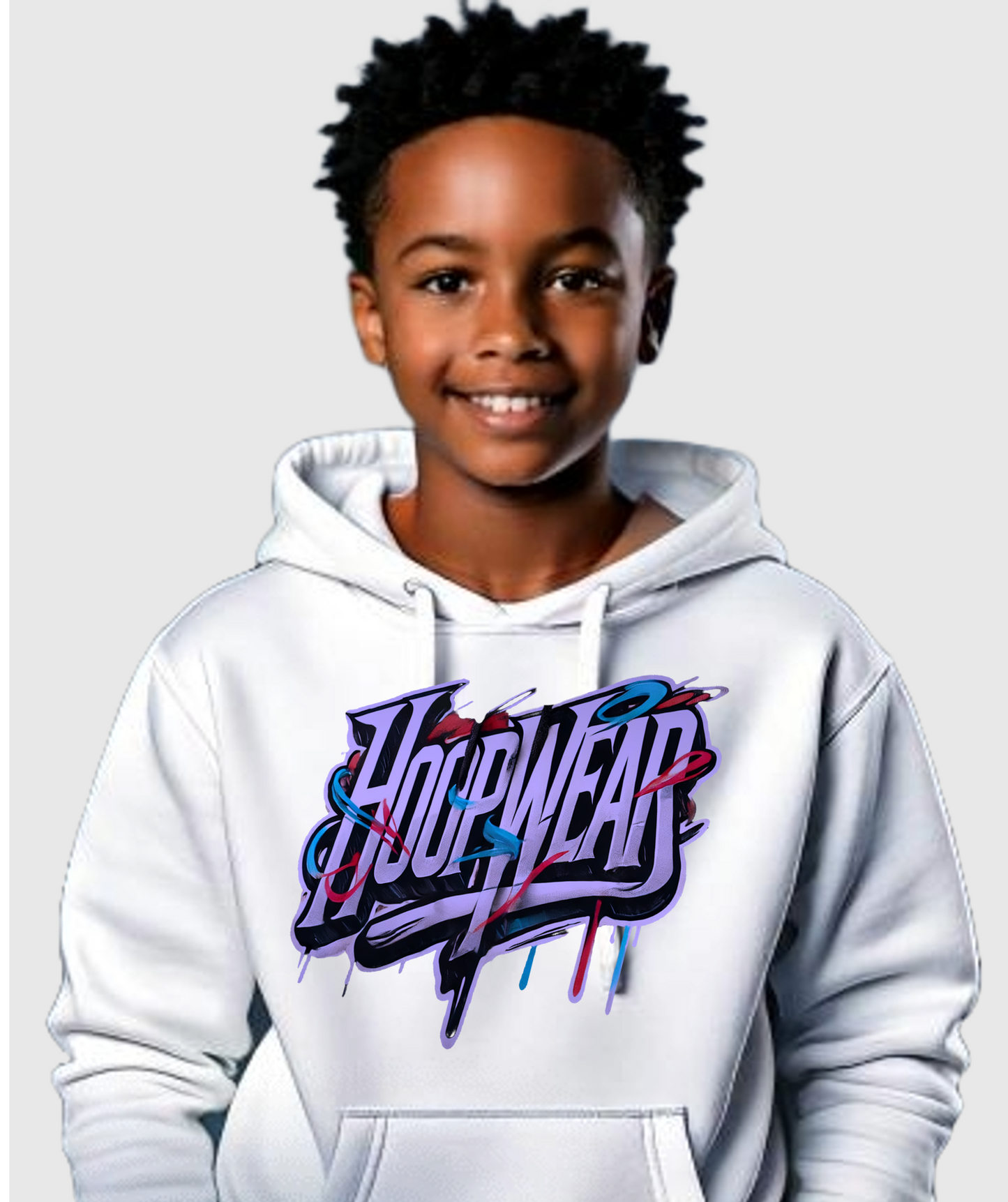 Hoopwear Fire Logo White Hoodie - Streetwear Collection