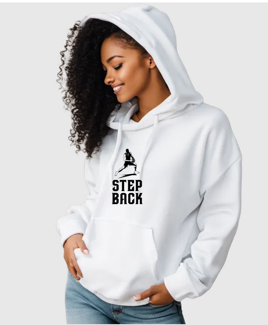 Step-Back Hoodie (White, Unisex)