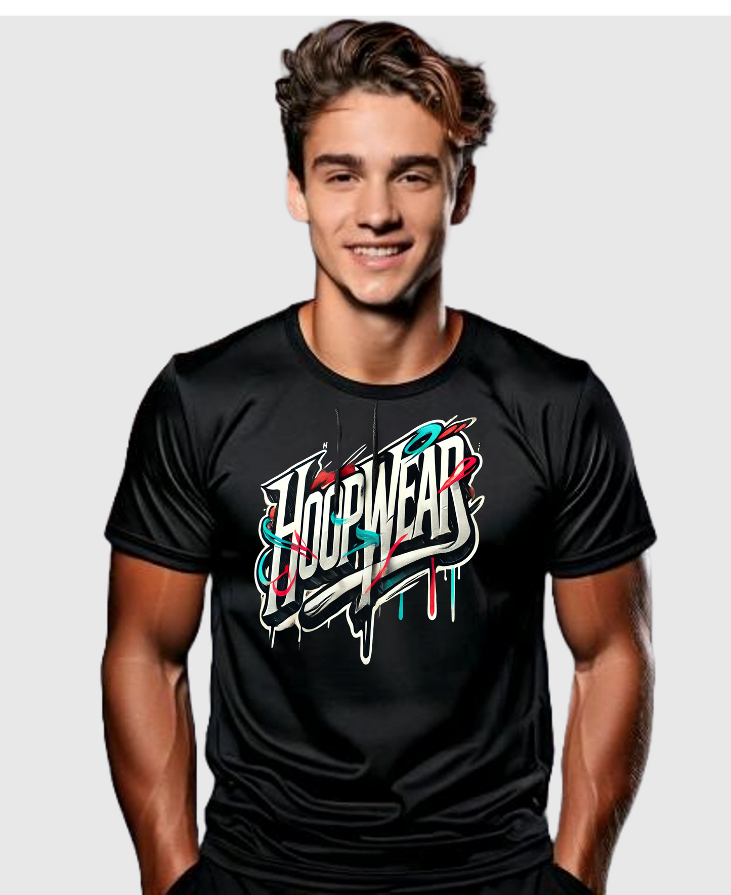 Hoopwear Colorburst Logo Black T-Shirt - Streetwear Collection